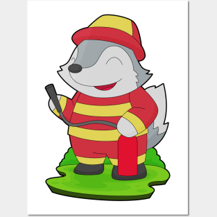 Wolf Firefighter Fire extinguisher Fire department Posters and Art